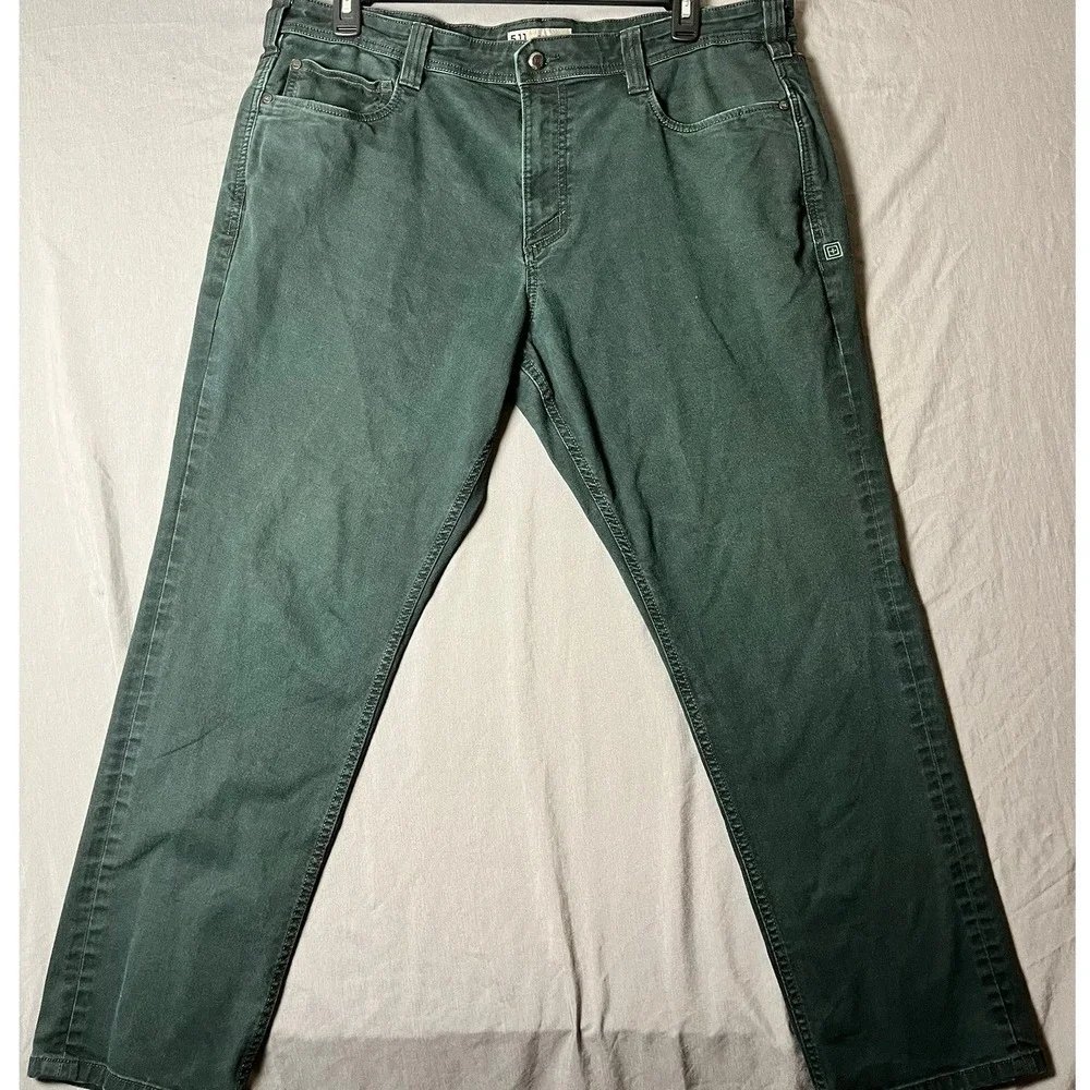 5.11 Tactical Pants Mens 40x30 Defender-Flex Slim Green Stretch EUC